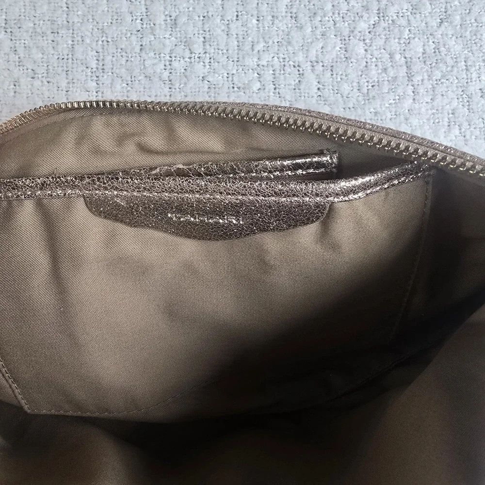 TAHARI Women's Clutch Handbag Evening Purse Wallet Gold Sequin Zipper Top Pocket